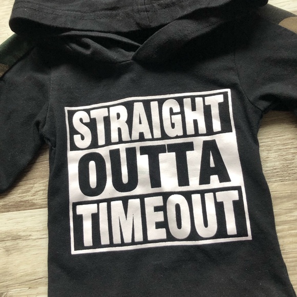 NWOT “Straight Outta Timeout” 2 Piece Infant Set - Picture 3 of 9
